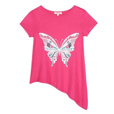 bluezoo Girls pink butterfly top
